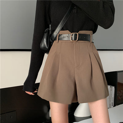 Shorts de Talle Alto Estilo A-línea con Piernas Anchas - Image 14