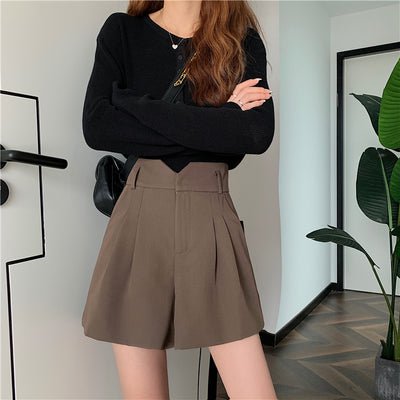 Shorts de Talle Alto Estilo A-línea con Piernas Anchas - Image 16