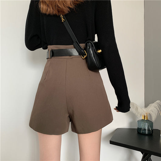 Shorts de Talle Alto Estilo A-línea con Piernas Anchas - Image 19