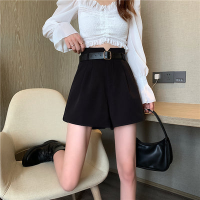Shorts de Talle Alto Estilo A-línea con Piernas Anchas - Image 24