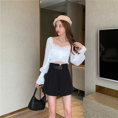 Shorts de Talle Alto Estilo A-línea con Piernas Anchas - Image 26