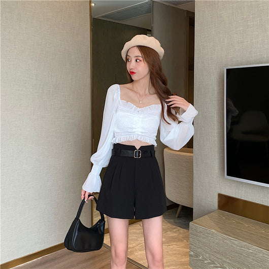 Shorts de Talle Alto Estilo A-línea con Piernas Anchas - Image 26