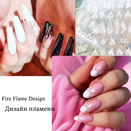 Calcomanías de Uñas Flame Series Oro, Plata y Bicolor - Image 11