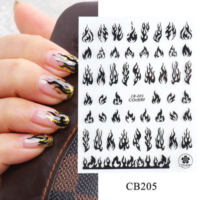 Calcomanías de Uñas Flame Series Oro, Plata y Bicolor - Image 12