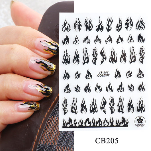 Calcomanías de Uñas Flame Series Oro, Plata y Bicolor - Image 12