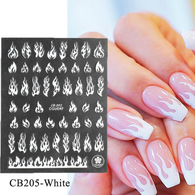 Calcomanías de Uñas Flame Series Oro, Plata y Bicolor - Image 13