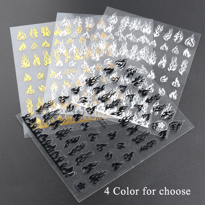 Calcomanías de Uñas Flame Series Oro, Plata y Bicolor - Image 16