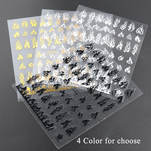 Calcomanías de Uñas Flame Series Oro, Plata y Bicolor - Image 16