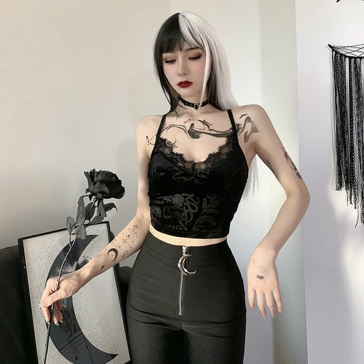 Camiseta Gótica de Encaje para Mujer - Tank Top Elegante - Image 15