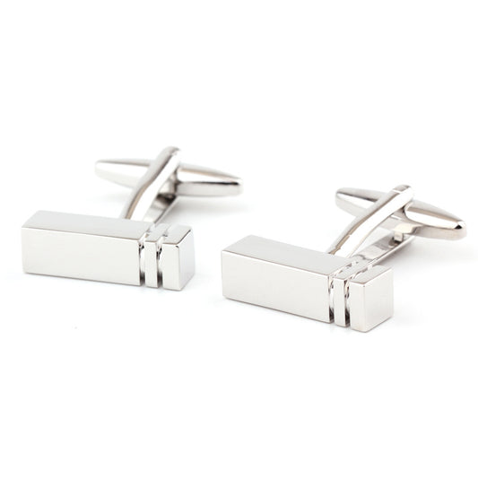 Gemelos Rectangulares Metálicos Brillantes para Hombre y Mujer
