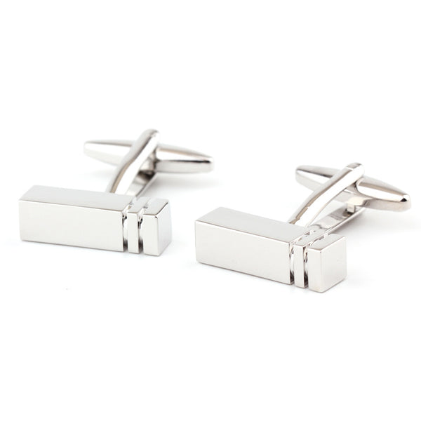 Gemelos Rectangulares Metálicos Brillantes para Hombre y Mujer