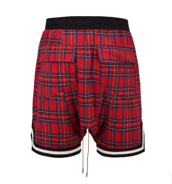 Shorts de tartán escocés con costuras reforzadas