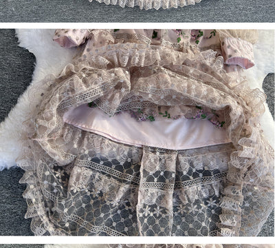 Vestido de Encaje Bordado Elegante con Detalles de Costura - Image 16