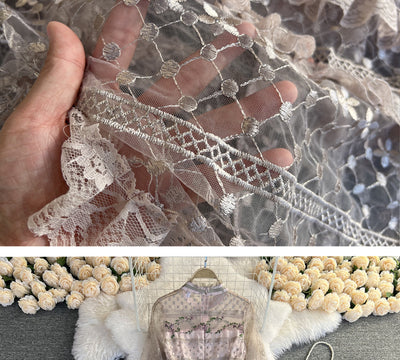 Vestido de Encaje Bordado Elegante con Detalles de Costura - Image 18