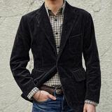 Blazer Casual Retro Liso para Hombre - Traje de Color Único - Image 4