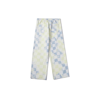 Pantalones Casuales a Cuadros con Degradado Holgados y Rectos para Hombre y Mujer - Image 12