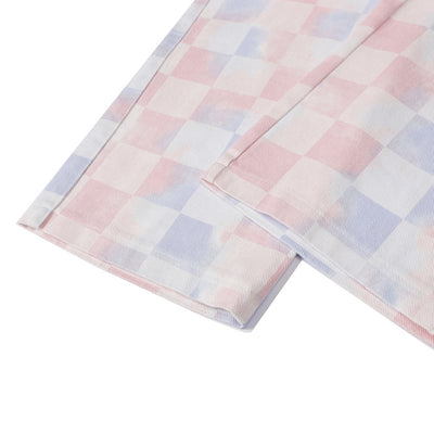 Pantalones Casuales a Cuadros con Degradado Holgados y Rectos para Hombre y Mujer - Image 17