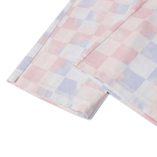 Pantalones Casuales a Cuadros con Degradado Holgados y Rectos para Hombre y Mujer - Image 17