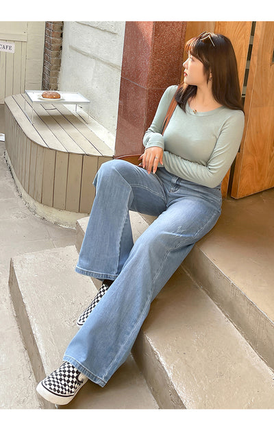 Jeans Rectos Anchos Sueltos para Mujer - Image 9