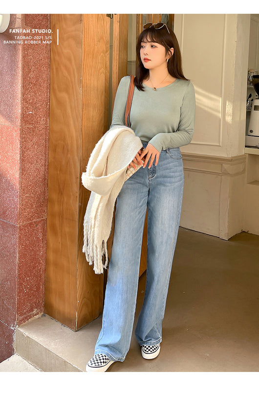 Jeans Rectos Anchos Sueltos para Mujer - Image 10