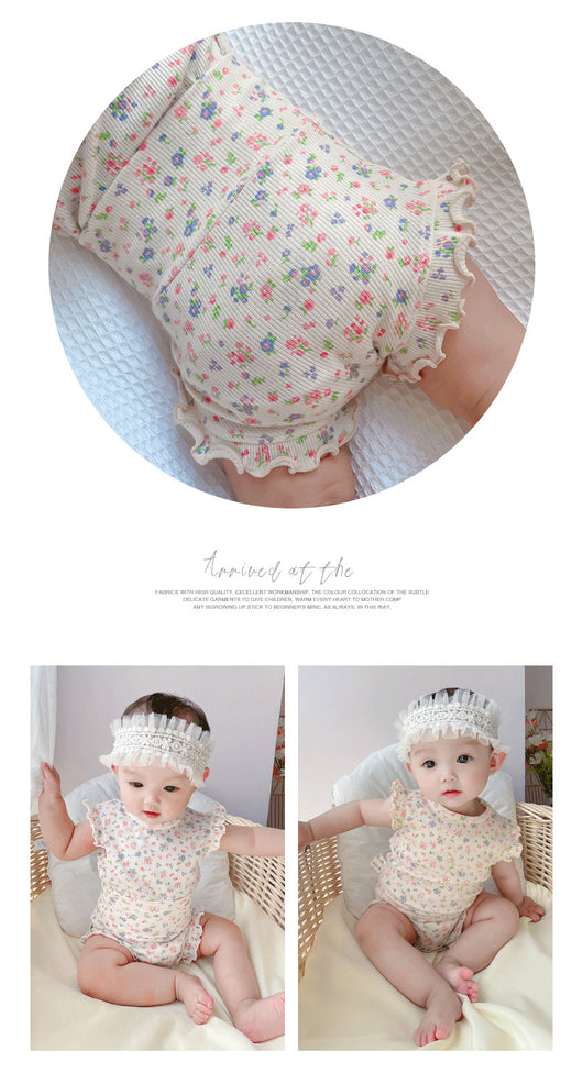 Enterizo Floral para Bebé con Encaje y Elástico Ajustable - Image 7