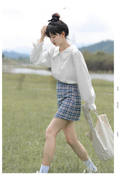 Blusa Blanca de Cuello Muñeca Diseño Exclusivo Primavera Otoño - Image 8