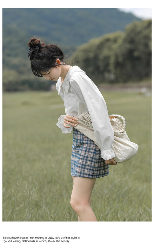 Blusa Blanca de Cuello Muñeca Diseño Exclusivo Primavera Otoño - Image 10