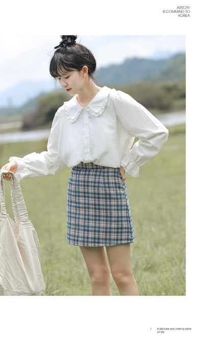 Blusa Blanca de Cuello Muñeca Diseño Exclusivo Primavera Otoño - Image 12