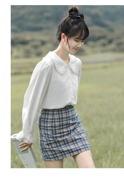 Blusa Blanca de Cuello Muñeca Diseño Exclusivo Primavera Otoño - Image 13