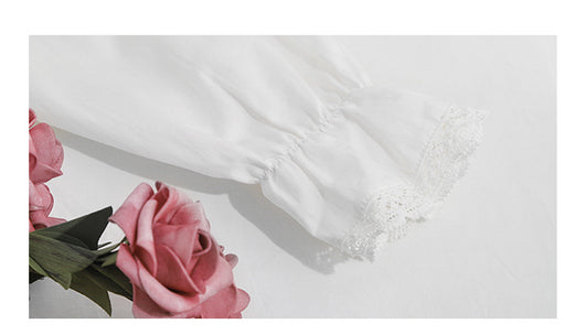 Blusa Blanca de Cuello Muñeca Diseño Exclusivo Primavera Otoño - Image 14