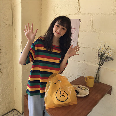 Playera a Rayas Manga Corta Estilo Lazy Chic - Image 13