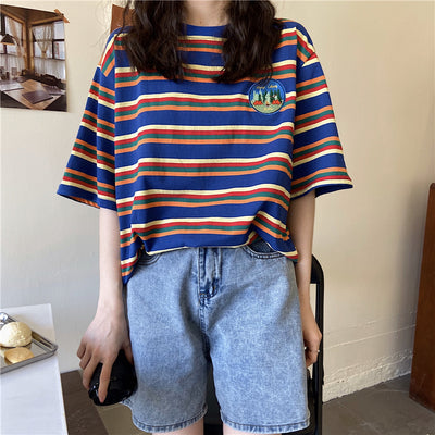 Playera a Rayas Manga Corta Estilo Lazy Chic - Image 23