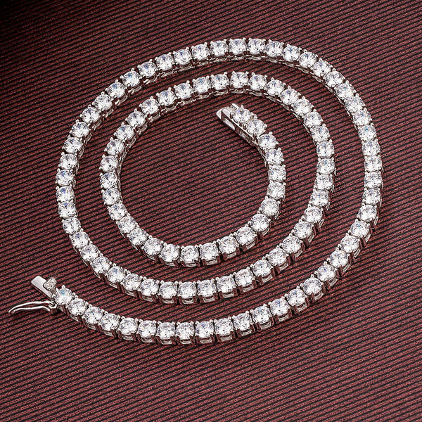 Cadena de Plata Esterlina con Garra Cuádruple Estilo Hip Hop para Hombre