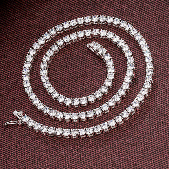 Cadena de Plata Esterlina con Garra Cuádruple Estilo Hip Hop para Hombre