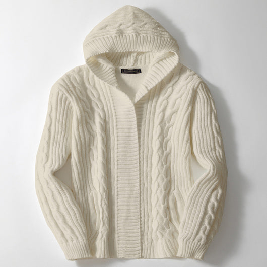 Cardigan Tejido Trenzado para Hombre - Estilo Europeo y Americano - Image 4