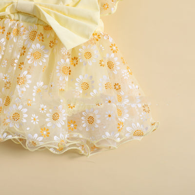 Vestido Floral Niña Verano con Mangas Volantes en Malla - Image 8