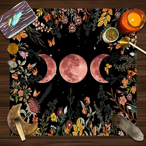 Tapete de Chão de Diatomáceas Mandala Árvore da Vida Borboleta e Flores Veludo Marinho