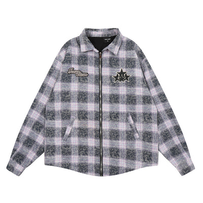 Camisa Chaqueta de Cuadros Vintage para Hombre