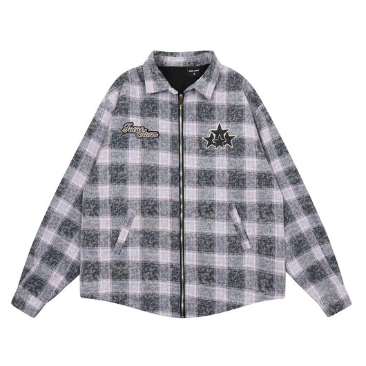 Camisa Chaqueta de Cuadros Vintage para Hombre
