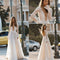 Vestido de Novia Elegante con Mangas de Encaje para Cena y Eventos