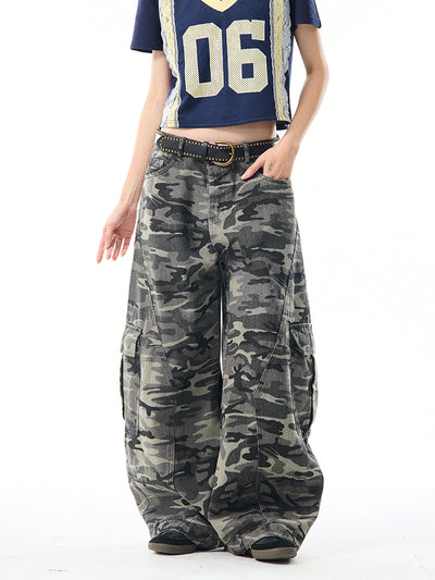 Overol Ancho Camuflaje Retro para Mujer - Pantalón Suelto y Casual - Image 14
