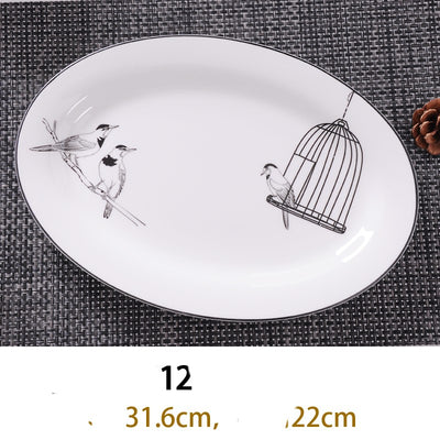 Plato Hondo de Porcelana Bone China Estilo Europeo Creativo - Image 12