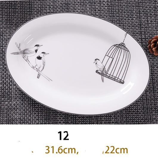 Plato Hondo de Porcelana Bone China Estilo Europeo Creativo - Image 12