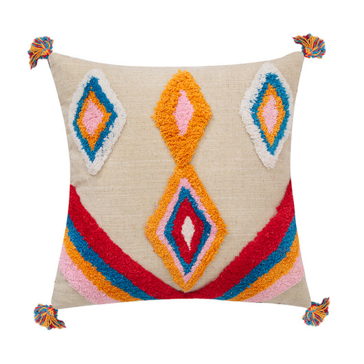 Funda de Almohada con Diseño Geométrico y Borlas - Image 6