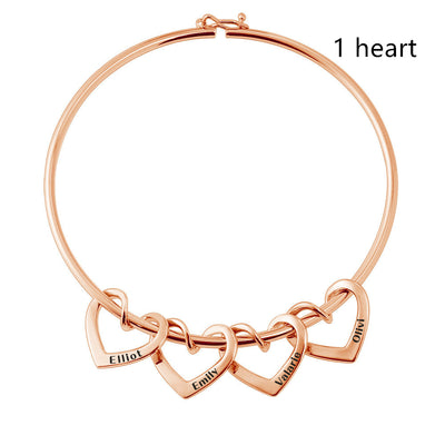 Pulsera Curved Peach Heart con Piercing - Image 3
