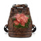 Mochila Retro de Cuero Genuino para Mujer - Diseño Vintage Crema