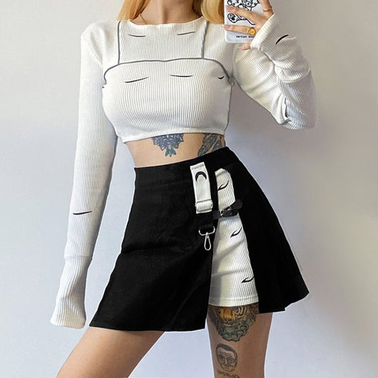 Camiseta Manga Larga Cuello Redondo Ajustada para Mujer - Image 5