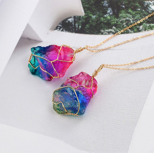 Colgante de Cristal Natural con Piedras de los 7 Chakras - Image 3