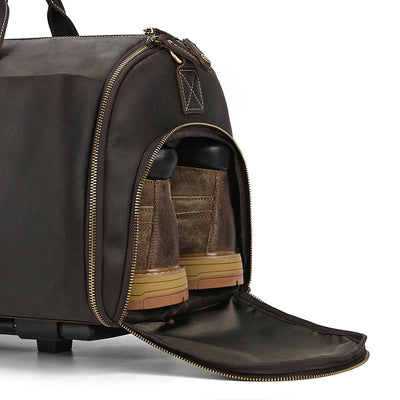Maleta de Cuero Crazy Horse 22 Pulgadas - Gran Capacidad - Image 19