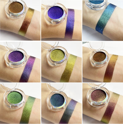Sombra de Ojos Camaleón con Brillo Diamantado y Efecto Luz Cambiante